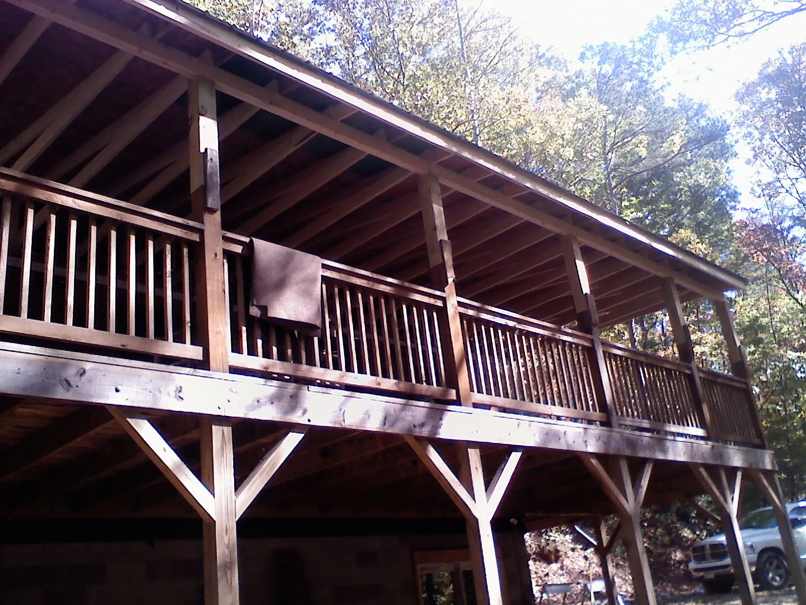 Timber framing under a new elevated porch and deck — Roof Leak Repair in Deepwater by Roofing Brothers